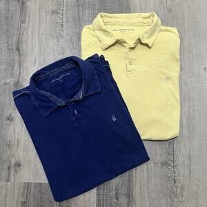John Varvatos USA Peace Sign Bundle Lot Stitched Mens Blue Polo/Golf Shirt Sz XL